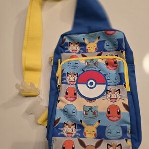 0040-Pokemon Charactee Kids Crossbody Bag - Blue and Yellow